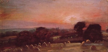 Un Hayfield à East Bergholt romantique John Constable Peinture à l'huile